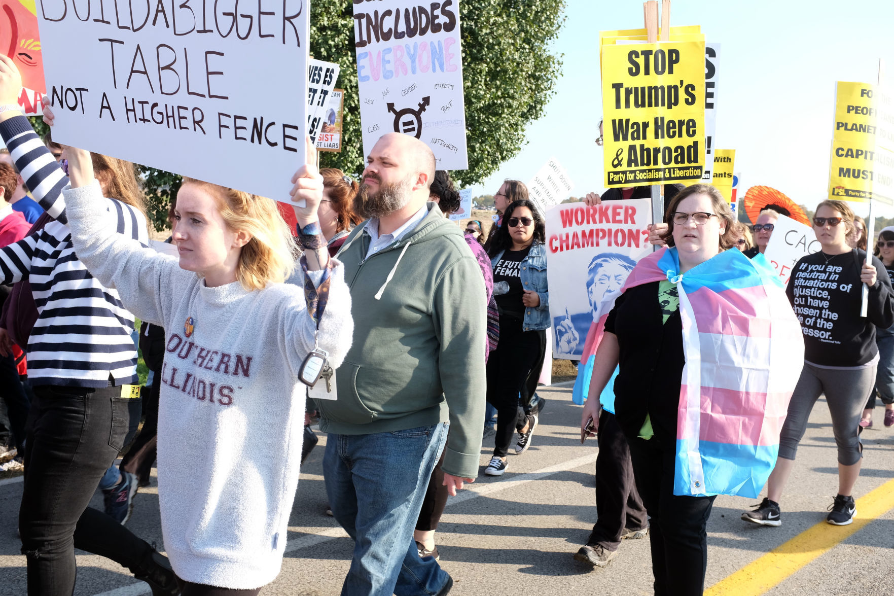 Photos: Trump critics protest at Southern Illinois rally
